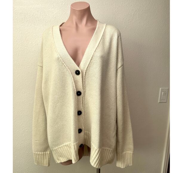 Jil Sander Cream V-Neck Button Long Sleeve Knit Sweater 40 / 8 - Picture 4 of 16